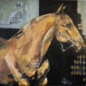 Caballo dorado con rombos — Claudia Moreno