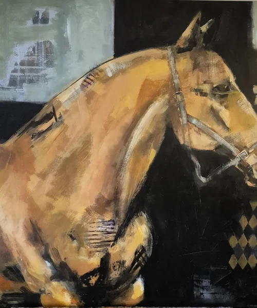 Caballo dorado con rombos — Claudia Moreno